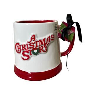 Rae Dunn A CHRISTMAS STORY, OH FUDGE! Holiday Mug Large 24oz Two Sided New 2024
